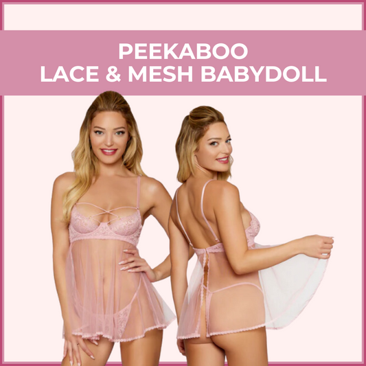 Peekaboo Lace & Mesh Babydoll Set